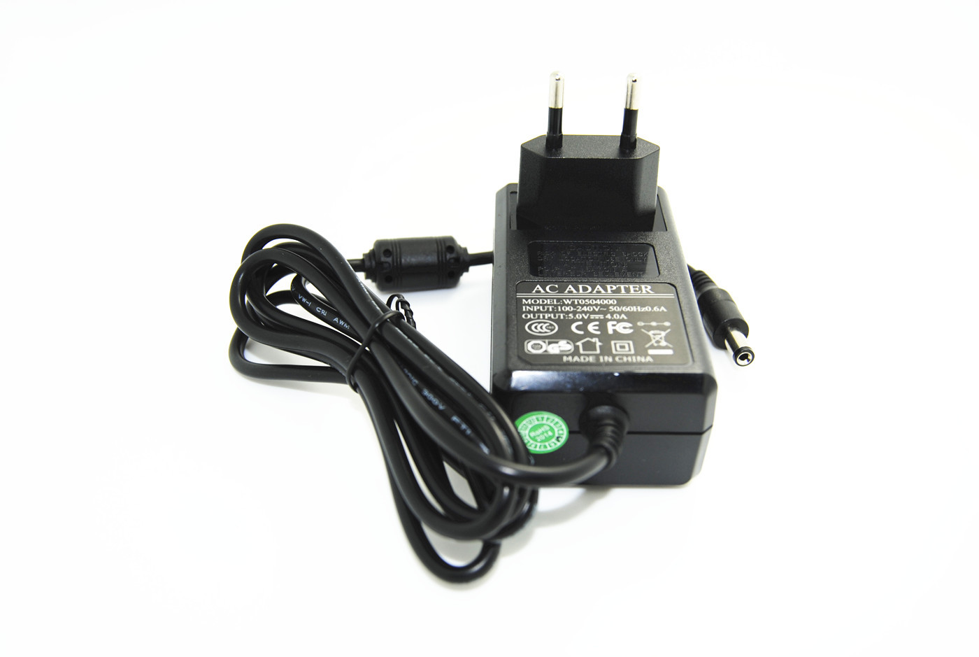 5V 4A 20W DC Output Power Supply Adapter cho HUB với EU Plug, 2 Pins / RoHS