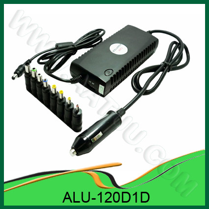 120W phổ DC Power Adapter cho xe sử dụng, với 1 đèn LED, 1 USB Port, 8 Output Pins ALU-120D1D