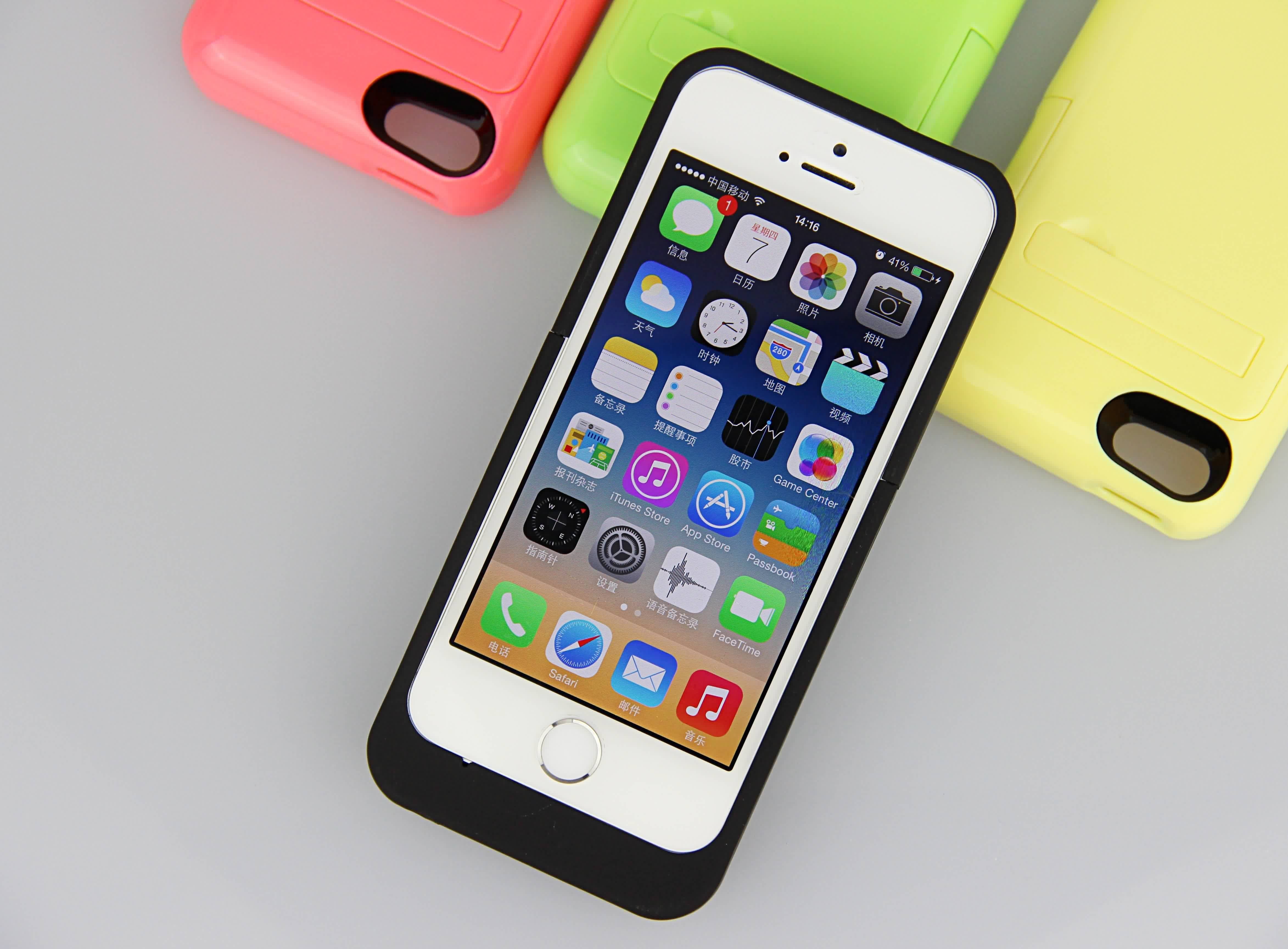 Nhiều màu mỏng iPhone Pin Trường hợp 2200mAh Battery Power Pack cho iPhone 5