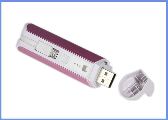 Mini Portable USB Power Pack 2200mAh Built-in Micro USB Cable, 18650 Pin