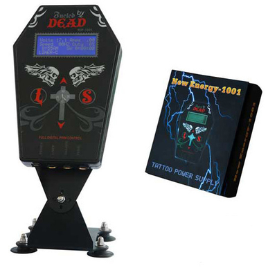 Đôi điều chỉnh Tattoo Power Supply Với nhựa PVC Shell Đen