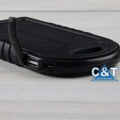 Ngân hàng kép USB Port Sao lưu điện, 5000mAh pin mặt trời sao lưu bên ngoài pin