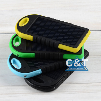 Ngân hàng kép USB Port Sao lưu điện, 5000mAh pin mặt trời sao lưu bên ngoài pin