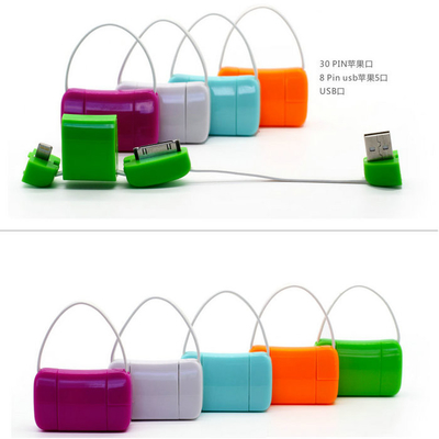 8pin quảng Micro Chuyển USB Cáp dữ liệu điện thoại thông minh hội Với Dễ thương Bag Phong cách