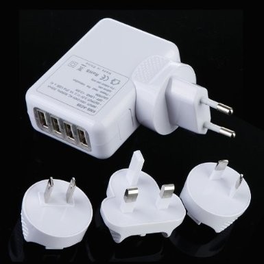 4 Port USB phổ Sạc du lịch tường AC Adapter Đối với Trang chủ, đa cắm